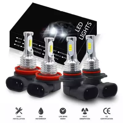 9005 H11 LED Headlight KIT Combo Bulbs 10000K High&Low Beam Super Bright White • $20.99