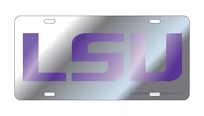 LSU Tigers Silver-Purple Mirrored License Plate / Car Tag  • $24.95