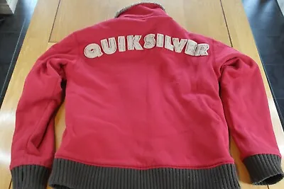 Quiksilver Mens Blackstar Revolution Red Lined Fleece Jacket UK Size Large • £22