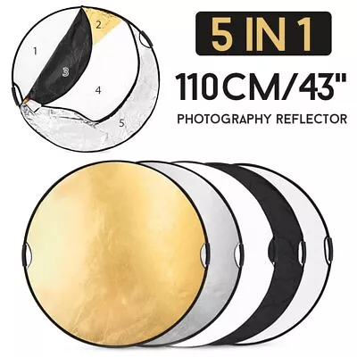 US 110cm 5 In1 Studio Round Shape Folding Disc Reflector With Handle Fr Shooting • $19.99