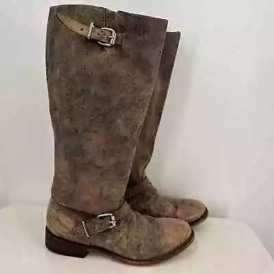 Miz Mooz Domino Distressed Tall Leather Boots Size 10 • $87