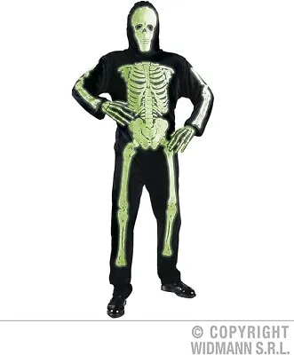 Widmann Neon Skeleton Costume For Men - XL - Full Suit - GREEN NEON • £15.99