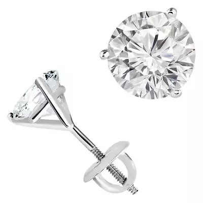 14K W Gold 1.00CT Round Cut Moissanite Charles & Colvard Martini Stud Earrings   • $389