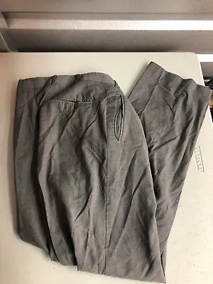 Caracciolo Napoli Mens Dress Pants Suit Slacks 34 X 30 Gray 100% Wool Pleated • $19.99