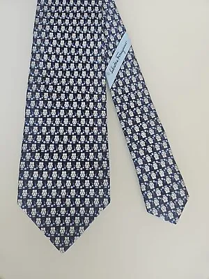 Salvatore Ferragamo Tie Owls In  BLUE Color. • $125