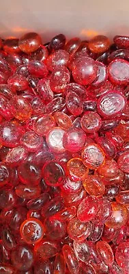 400 Red Orange Flat Glass Marbled Gemsvase Fillersfishtank $19.99 • $19.99