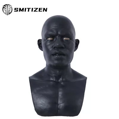 SMITIZEN Black Silicone Mask Male Masken Costume Headwear Cosplay Masquerade • $237.36