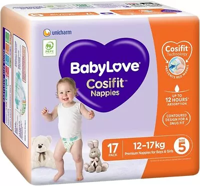 $59.99 • Buy BABYLOVE Cosifit Walker Nappies 12-17kg (17 Pack X 4), Walker, 68 Nappies