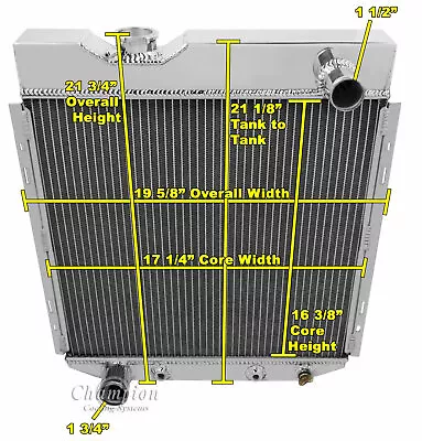 Atom Champion 4 Row Radiator For 1961 - 1965 Mercury Comet V8 Conversion #MC251 • $303