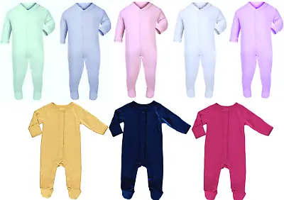 £6.99 • Buy Baby Boys Girls Sleepsuits Babygrows Bodysuit Cotton Playsuits 3,6,9,12,18,24mth