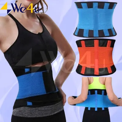 Waist Trainer Cincher Trimmer Sweat Belt Women Men Shapewear Gym Body Shaper UK • £5.99