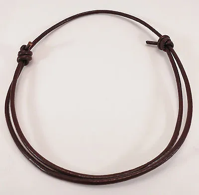 Black Or Brown Leather 3mm Adjustable Unisex Cord Surfer Choker Necklace • $7.49