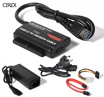 $34.99 • Buy USB 3.0 To IDE SATA Converter Adapter Hard Drive 2.5  3.5  HDD SSD Power Adapter