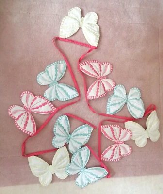 £10.99 • Buy Pristine Large Embroidered Butterfly Bunting