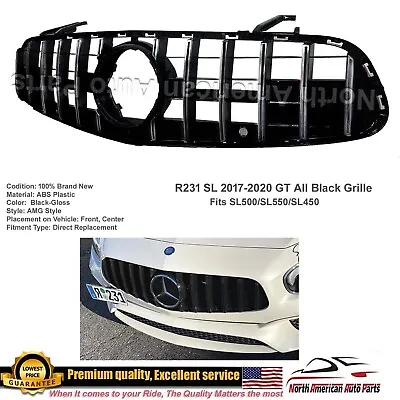 Mercedes Benz R231 SL550 SL450 Gt GTR Grille AMG All Black 2017 2018 2019 2020 • $129