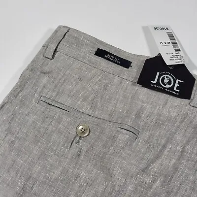 Joseph Abboud Men's LINEN Dress Pants Slim Fit Size 40x32 LIGHT Grey - NEW • $60