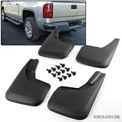 4 Piece Fit For 2014 - 2018  Silverado Mud Flaps Splash Guards Molded Front Rear • $23.22