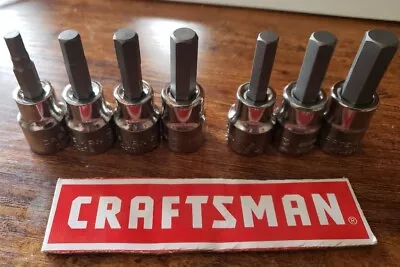 CRAFTSMAN 7 Pc 3/8 SAE  MM Hex Allen Key Bit Ratchet Wrench Socket Set • $14.98