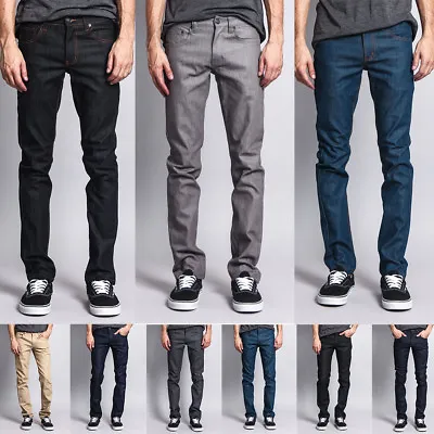 Victorious Men's Skinny Fit Stretch Raw Denim Jeans   DL936 - FREE SHIP • $27.99