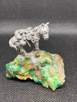 Vintage Sculpture Gold Mining/Prospecting Decor W/Donkey Pack Mule • $10.99