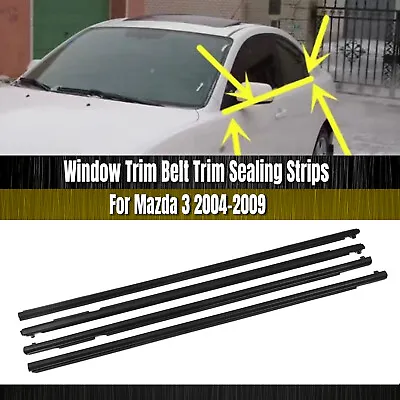 Outer Weatherstrips Window Trim Belt Strips For Mazda3 BK Series Sedan 2004-09 • $94.17