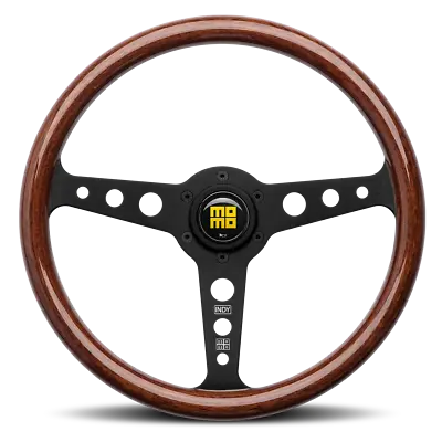 Genuine MOMO Indy Heritage Black Wood 350mm Steering Wheel • $499.95