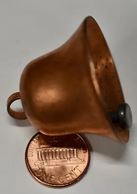 $3.99 • Buy VINTAGE COPPER PLATED METAL BELL WORKS •1 & 5/8 Inches Tall * Smooth * LOUD RING