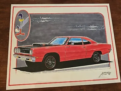 1969 Plymouth Road Runner 440 ORIGINAL ARTWORK Muscle Car Art Mopar Frederick  • $99.99