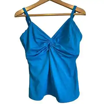 Miraclesuit Aqua Love Knot Flyaway Underwire Tankini Top Solid. Size 16DD. • $33.75