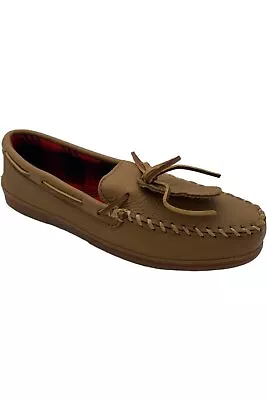 Minnetonka Men's Genuine Moose With Fleece Slippers Natural • $69.99