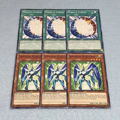 Yugioh Elemental HERO Prisma + Miracle Fusion SGX4 1st Ed 6 Card Set NM • $2.99