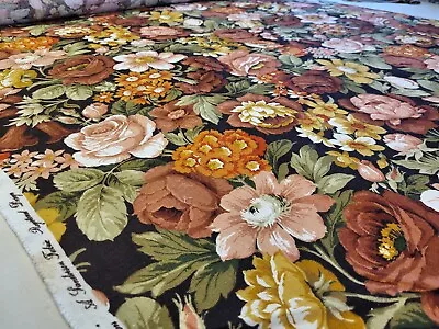 £125.50 • Buy SANDERSON RARE LINEN VINTAGE RUSHTON ROSE  Fabric 3.25mt NEW RETRO GOLD ORANGE