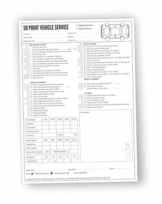 Vehicle Service Check List Duplicate Pad - NCR A4 - 50 Sets Per Pad • £10.99