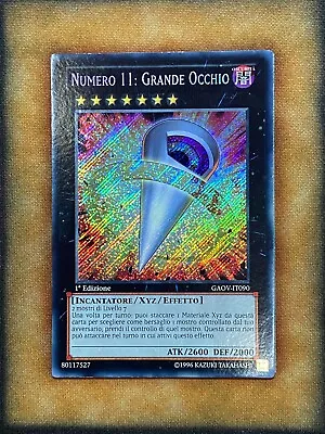 Yugioh Number 11: Big Eye GAOV-EN090 GAOV-IT090 Secret Rare 1st Ed LP ITALIAN • $19.99