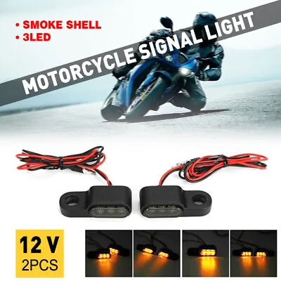 2x Left Right LED Motorcycle Turn Signals Light Indicator Tail Lights Amber 12V • $12.99