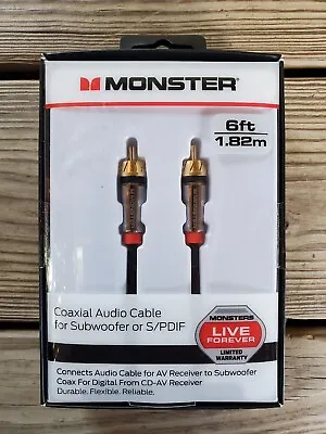 Monster® Coaxial Audio Cable For Subwoofer Or S/PDIF. Brand New.  • $21