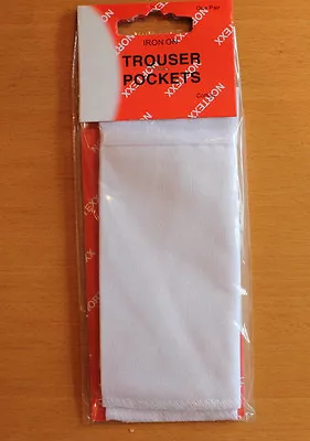 £2.77 • Buy Trouser Pockets Iron On Repair White Cotton 1 X Pair Of Pockets 