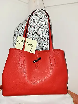 Auth Longchamp Roseau Mid Leather Tote Bag MSRP640.00 VGU • $299