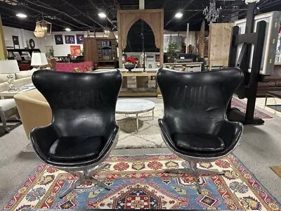 Pair Of Restoration Hardware Aviator Copenhagen Chairs And Ottoman • $1900