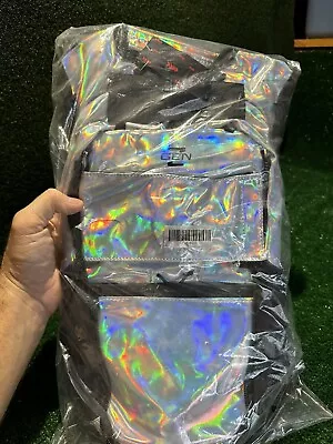 NEW IN PLASTIC~Gen Z Rave Runner Hydration Backpack~Holographic Silver Color • $25