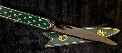 Italian VINTAGE Paper Knife Letter Opener With Leather Sheath FLEUR. DE LYS NEW  • $69