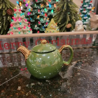 Beautiful Vintage Iridescent Lusterware Teapot. Green And Gold. • $12.90