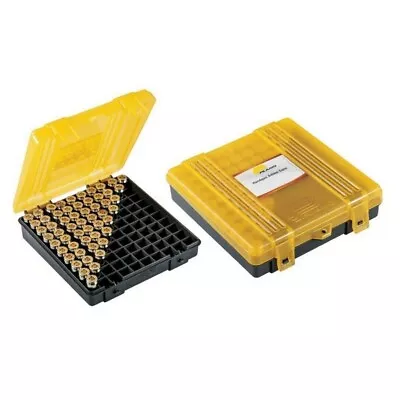 Plano 100 Count Handgun Ammo Hard Case Yellow Ammunition Box 9mm .38 .44 .45 • $10.99