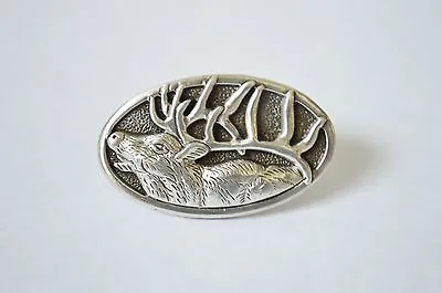 New Enmon Cabinet Knob Silver Drawer Pull Deer Hunting Buck Steel Cabin Brushed • $3.50