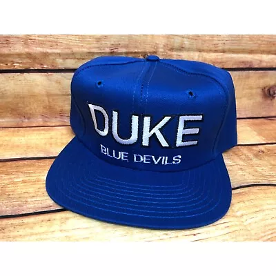 NOS Vintage Duke University Blue Devils Royal Snapback Hat Cap Collegiate (b10) • $19.99