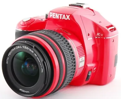 PENTAX K-x 12.4MP Red 18-55mm Lens [Exc W/StrapSD CardFilter [1001] • $523.75