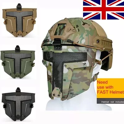 Tactical Paintball Airsoft Mandalorian Half Face Mask Use With Fast Helmet Mask • £39.99