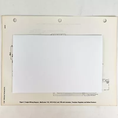 Vtg Original 1970 Mercury Mercruiser 110 140 150 Electrical Wiring Diagram • $9.99