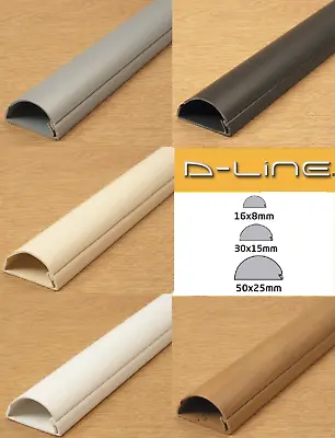 D-Line PVC Trunking Cable Management Hide Cover Dline Plastic 1 Meter Lengths • £9.97