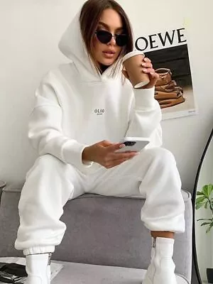 Women Loose Track Suit 2pcs Set Sweatshirt Hooded Tracksuit Top Casual Pants Us • $44.99